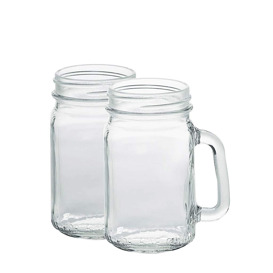 Glass Mason Drinking Cup - 500ml with Lid